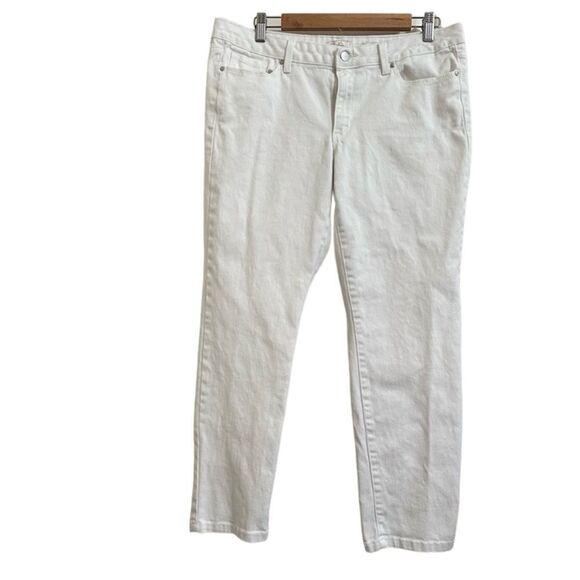 JESSICA SIMPSON FOREVER SKINNY CROP STRETCH WHITE JEANS 32 POCKETS - Picture 1 of 7